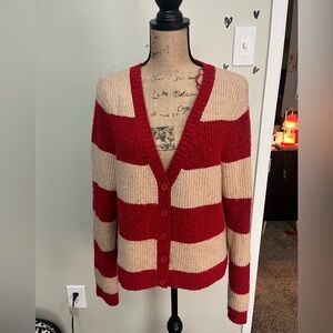 American Eagle Striped V-neck Cardigan